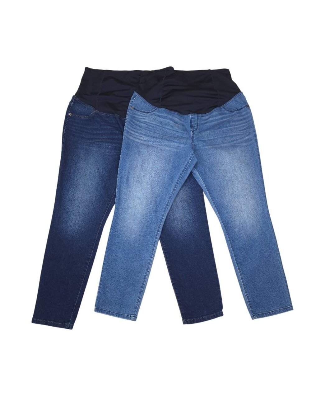 Isabel Maternity 16 Jegging Skinny Jeans 2 pk Over-Belly Panel Stretch Dark